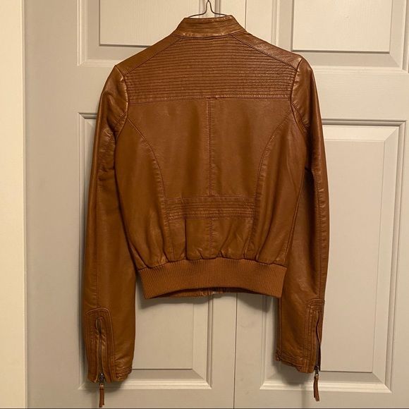 ASOS Brown Vegan Leather Jacket - Picture 2 of 4